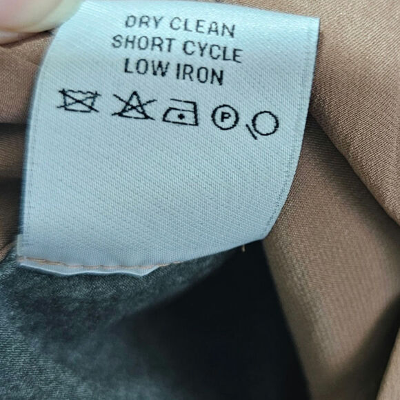 Per Se by Carlisle 100% Silk Button-Up Top Women's Size 4 Brown Gray Long Sleeve - Picture 5 of 5